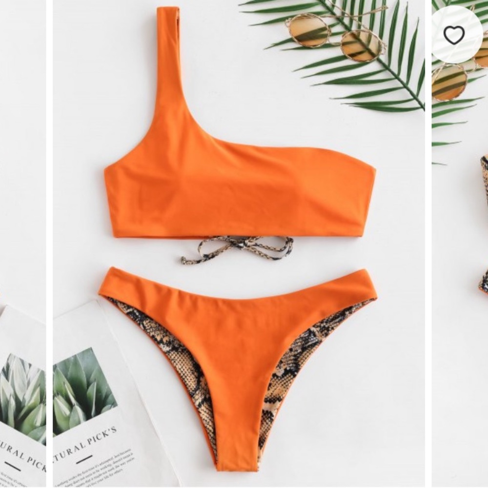 NEW Zaful Snakeskin Reversible Bikini - M